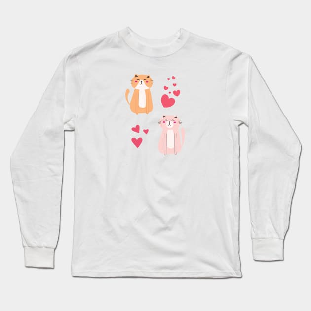 Cat Love Long Sleeve T-Shirt by Dog & Rooster